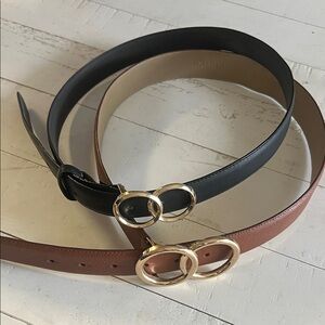 Elegant Black and Brown Belt Set